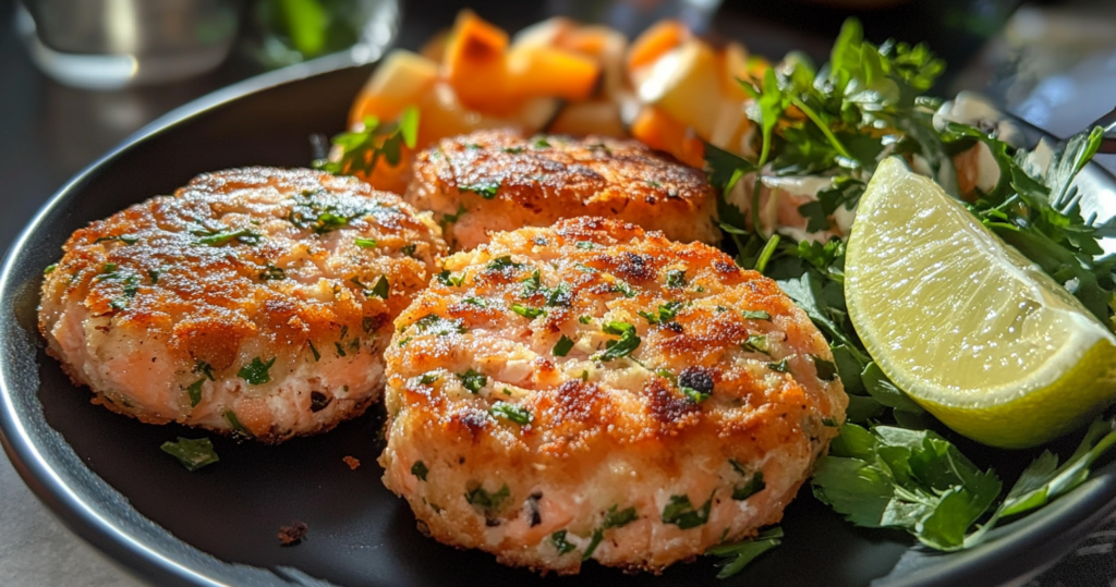 What are the ingredients in salmon cakes?