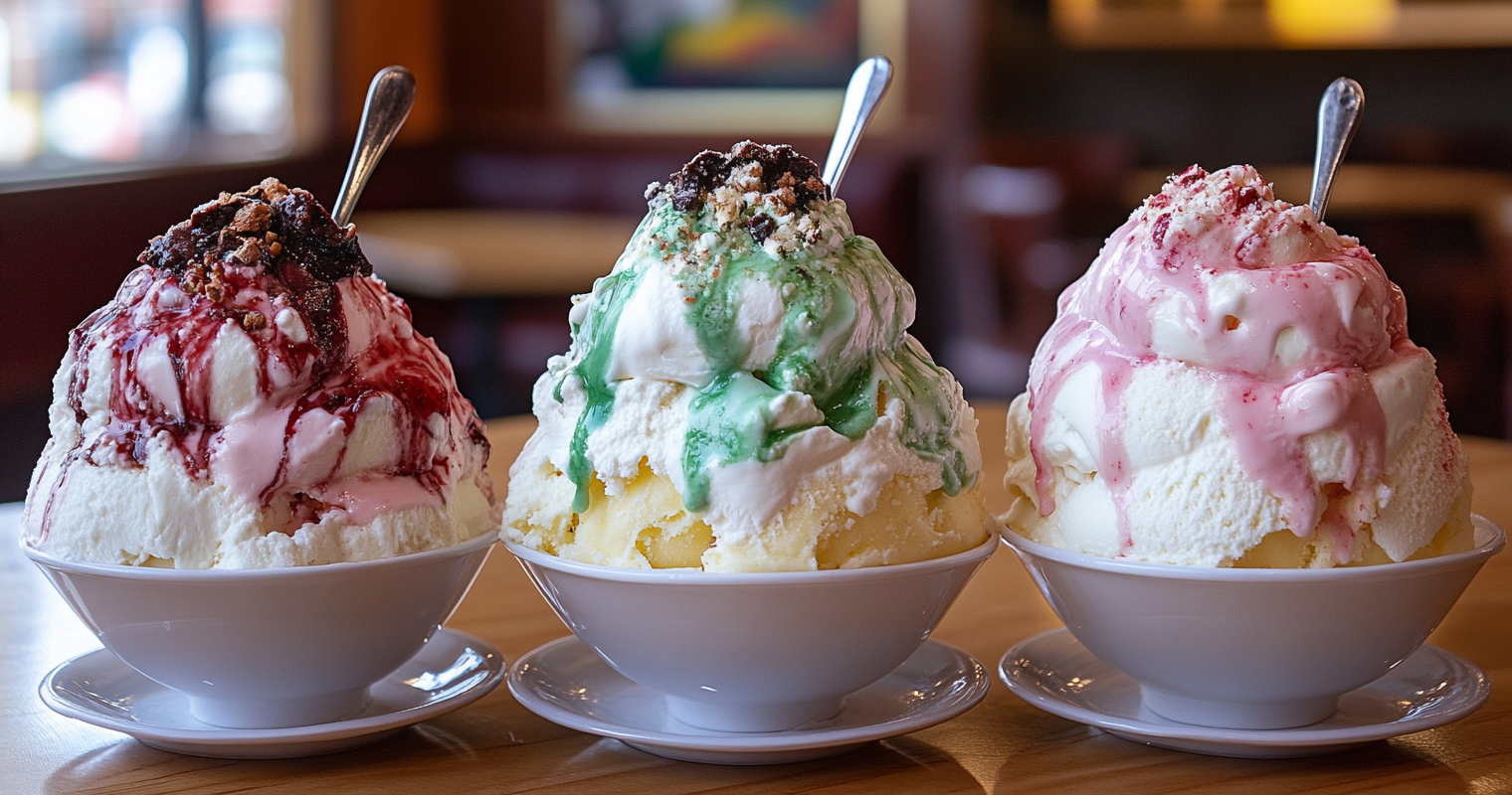 What are the three flavors of spumoni?