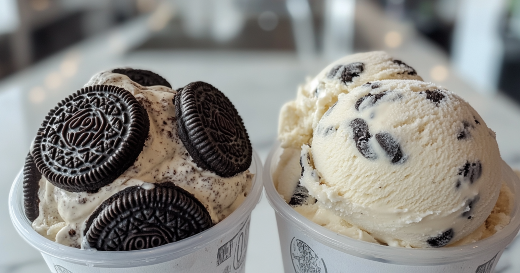 What is the difference between cookies and cream and Oreo ice cream?