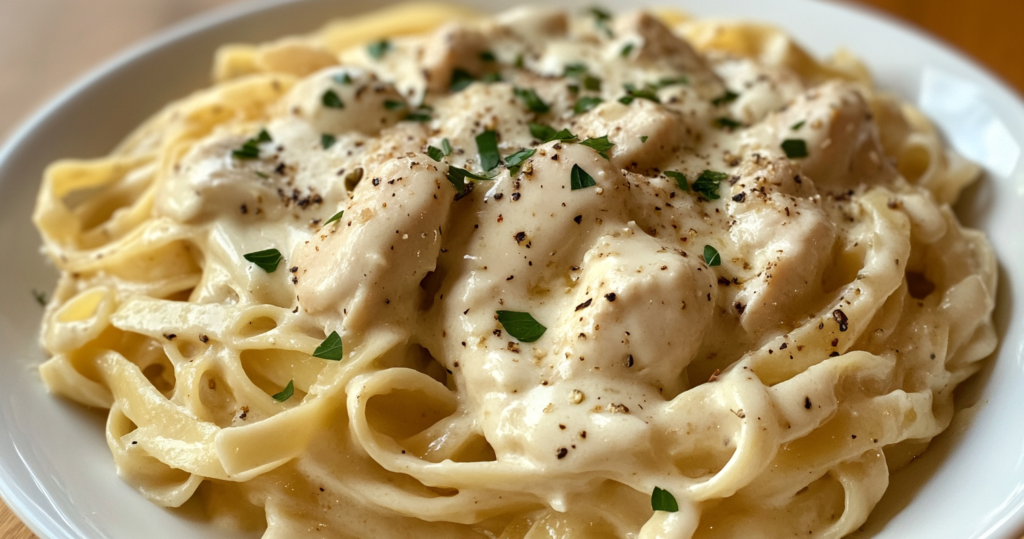 What is chicken alfredo sauce made of?