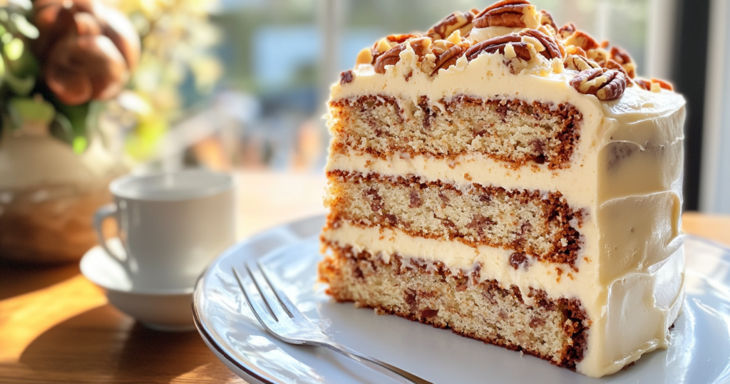 Banana Pecan Caramel Layer Cake