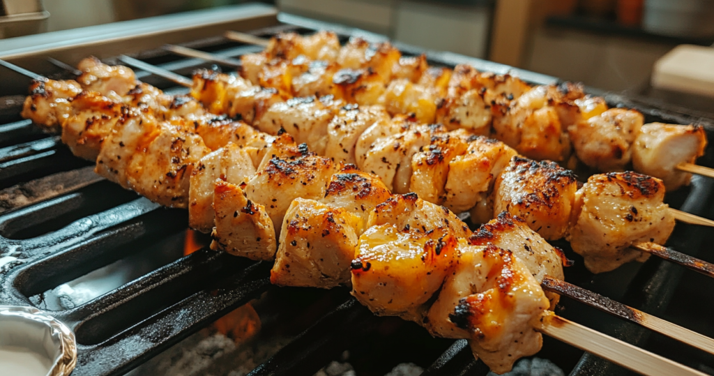 How do you cook chicken skewers from Costco?