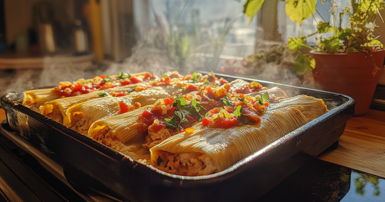 Chicken Cheese and Chili Tamales​