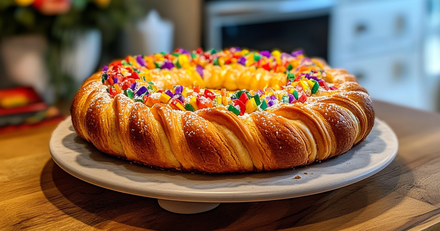 What is a traditional king cake made of?